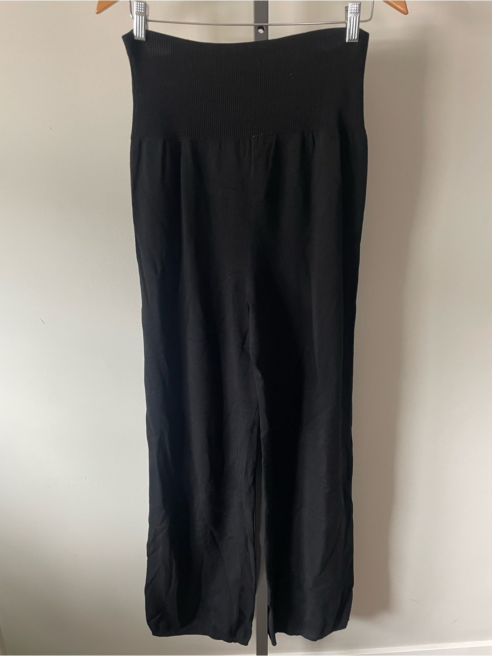 NEW Babaton The Group Sontag Knit Wide Leg Pant Black Long Longline Size Medium - Picture 2 of 8